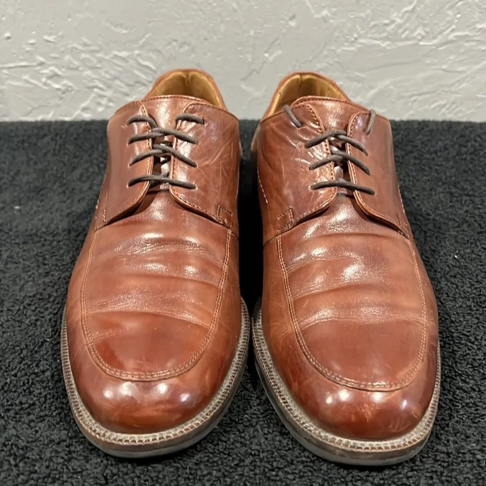 🔥🔥 JOHNSTON & MURPHY MEN'S BROWN Leather SIGNATURE SERIES Derby Dress Shoes 9M